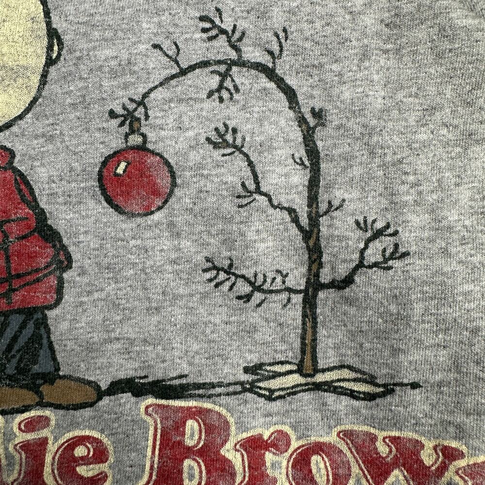Vintage 90s Charlie Brown Christmas Gray Streetwear T-Shirt XL - Picture 5 of 5